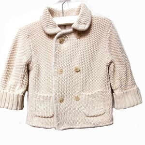 Banana Republic Double Breasted 100% Cotton Cardigan Pockets Chunky Size 18-24 M